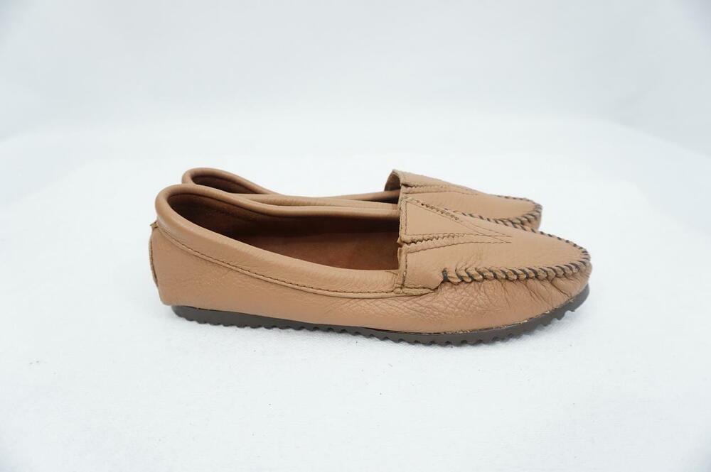 MINNETONKA USED/ODOR WOMEN 7 DRIVING MOCS DEERSKIN LEATHER HARDSOLE MOCCASINS 42